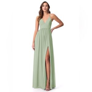 BNWT Azazie Aaida dress in dusty sage